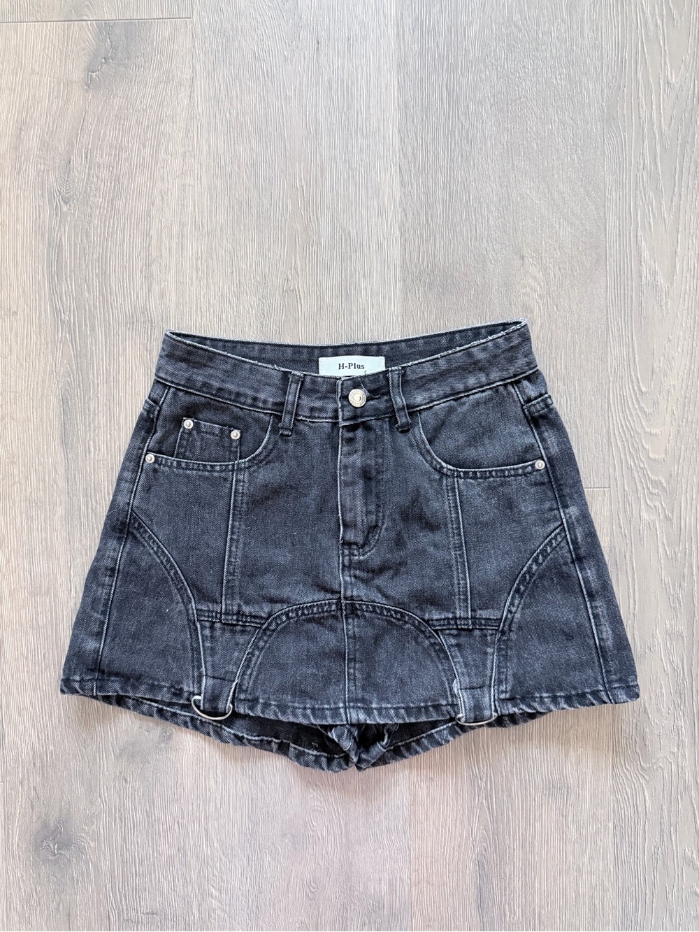 Black Denim Skort